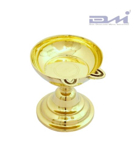 Two-Faced Brass Diya with Stand
