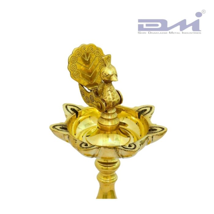7-Faced Brass Samai Peacock Design