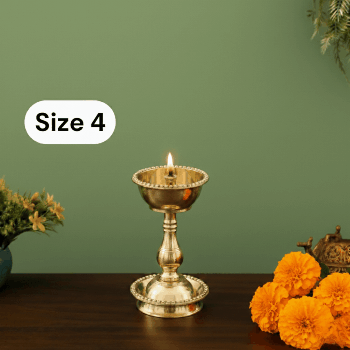 DMI's Brass Udupi Samai - (4 Inches, 220gm Weight) Size No.4