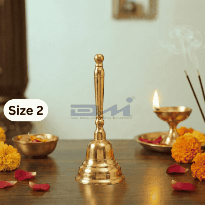 DMI's Ethnic Brass Pooja Ghanta (6 Inches, 250gm) Size No.2