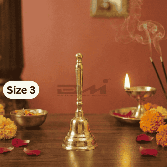DMI's Ethnic Brass Pooja Ghanta (5.5 Inches, 200gm) Size No.3