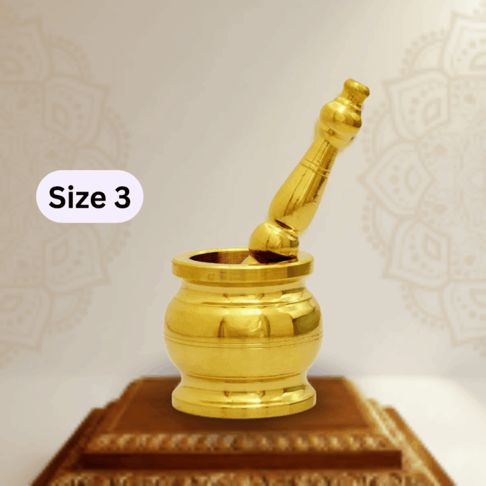 Khalbatta Size No.3 – Traditional Brass Mortar and Pestle (5.5 Inches, 750gm)