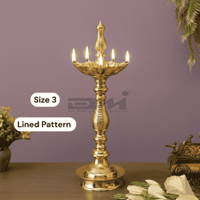 DMI 7 Faced Kalas/Kalash Samai Lined Pattern Stand (14 Inches) - Size No.3