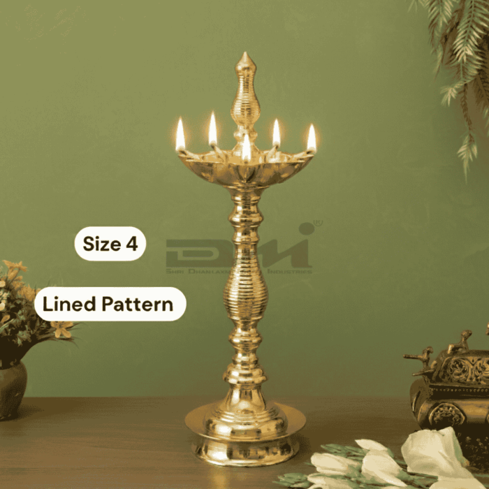 DMI 7 Faced Kalas/Kalash Samai Lined Pattern Stand (12 Inches) - Size No.4