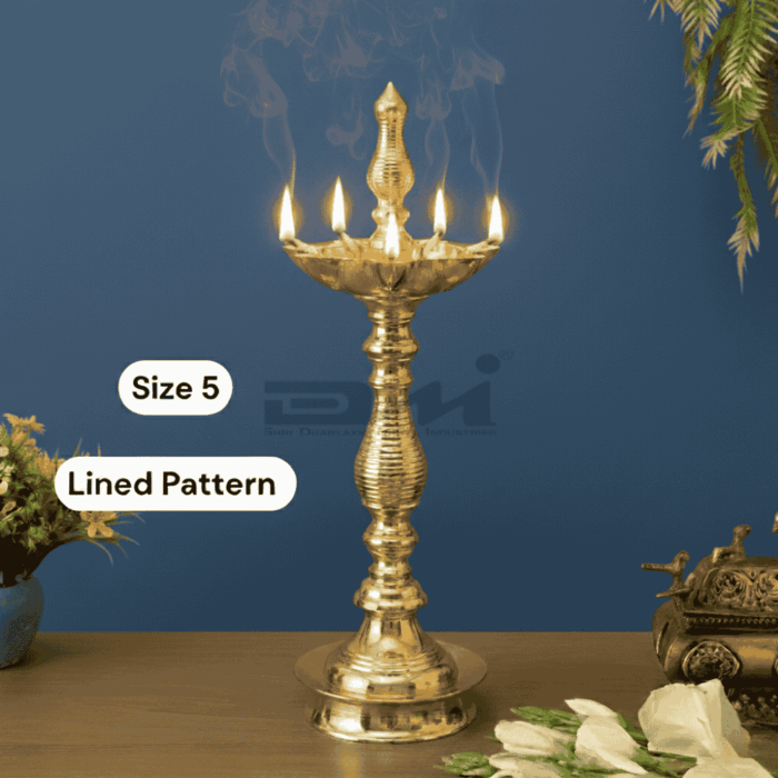 DMI 7 Faced Kalas/Kalash Samai Lined Pattern Stand (10 Inches) - Size No.5