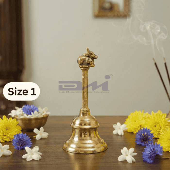 DMI Brass Nandi Ghanta – Traditional Puja Bell (8 Inches) Size No.1