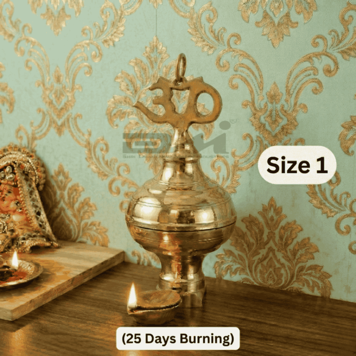 DMI Brass Nandadeep Akhanda Jyothi Deepa 12” Height | 2.5 kg (25 Days Burning) Size No.1