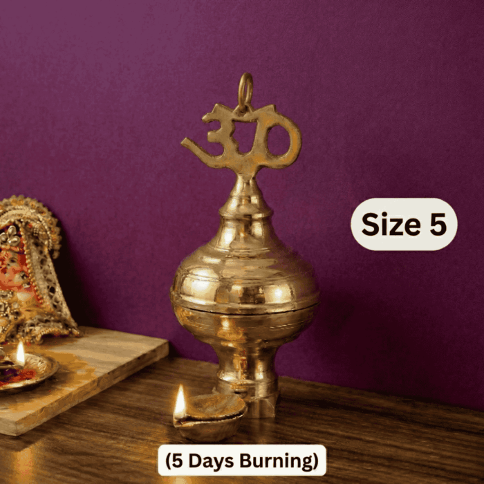 DMI Brass Nandadeep Akhanda Jyothi Deepa 8” Height | 950gm (5 Days Burning) Size No.5