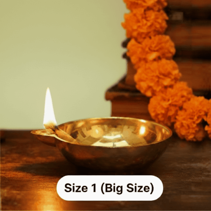 DMI One-Faced Brass Dasara Panti / Brass Diya (1.3 Inches | 550 gm Weight) Size No.1 - Big Size