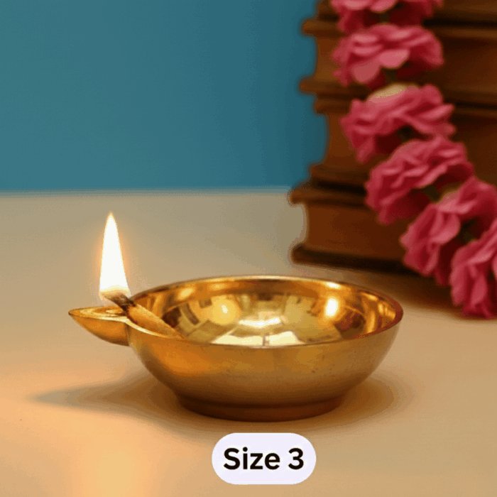 DMI One-Faced Brass Dasara Panti / Brass Diya ( 1.3 Inches | 300 gm Weight) Size No.3