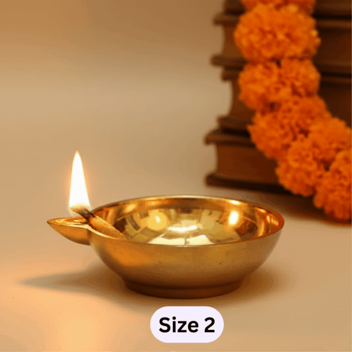 DMI One-Faced Brass Dasara Panti / Brass Diya (1.3 Inches | 350 gm Weight) Size No.2