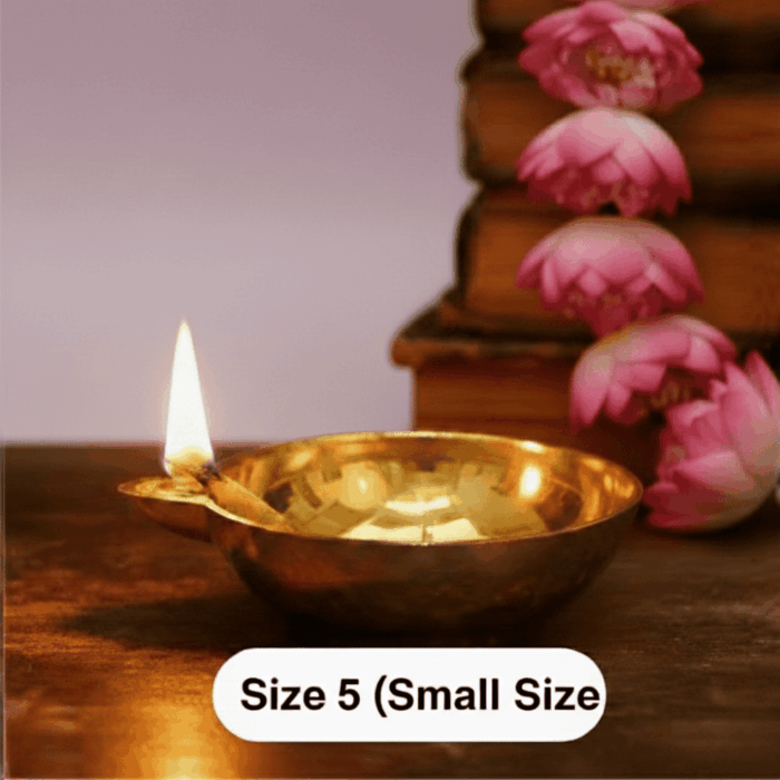 DMI One-Faced Brass Dasara Panti / Brass Diya – (1 Inches, 100 gm Weight) Size No.5 Small Size
