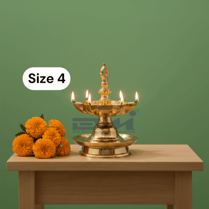 DMI's Brass Goa Lamandeep (Weight: 900gm) - Size No.4