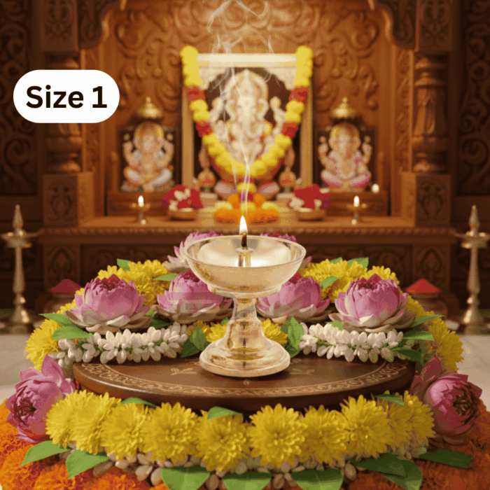 DMI Brass Kuber Diya / Kuber Deep (400gm Weight) Size No.1