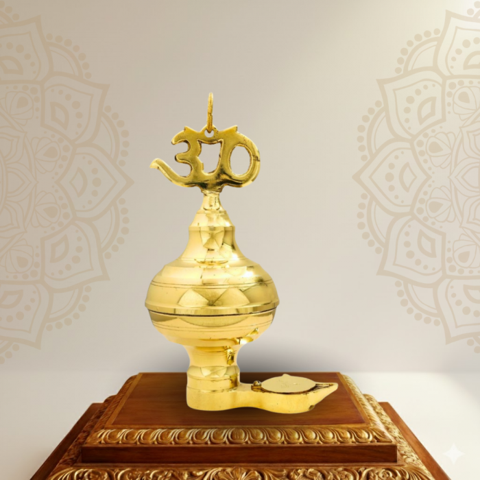 DMI Brass Nandadeep Akhanda Jyothi Deepa {8” Height | 1.15 kg(7 Days Burning)}