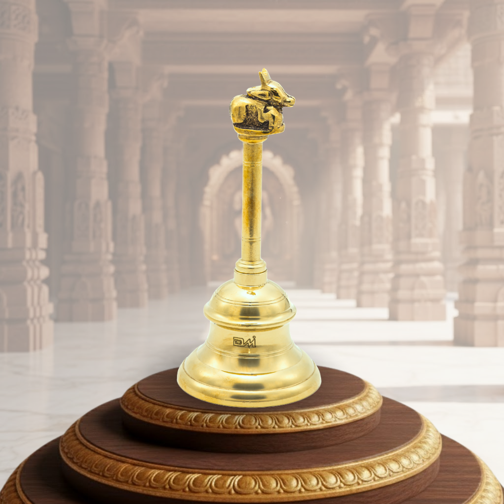 DMI Brass Nandi Ghanta – Traditional Puja Bell (6 Inches)