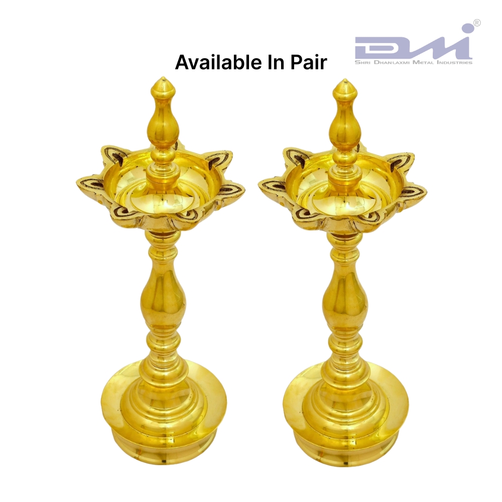 7 Faced Antique Brass Samai Kalas Design 3 7 Faced Brass Samai Kals Design Pair