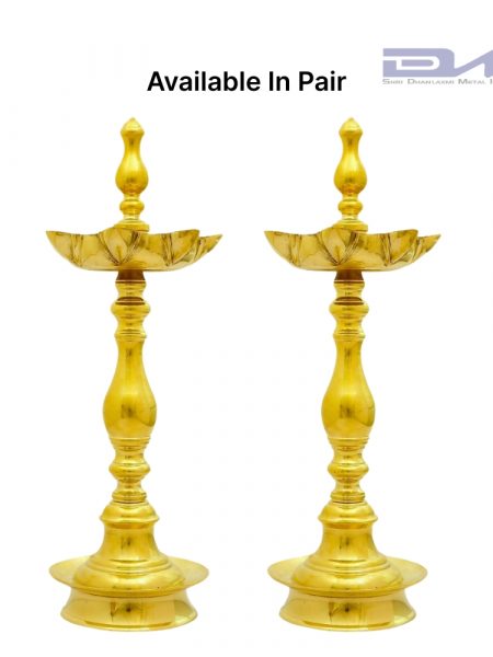 7 Faced Brass Samai Kals Design Pair