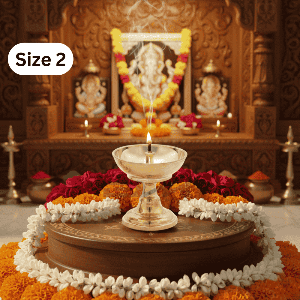 DMI Brass Kuber Diya / Kuber Deep (300gm Weight) Size No.2