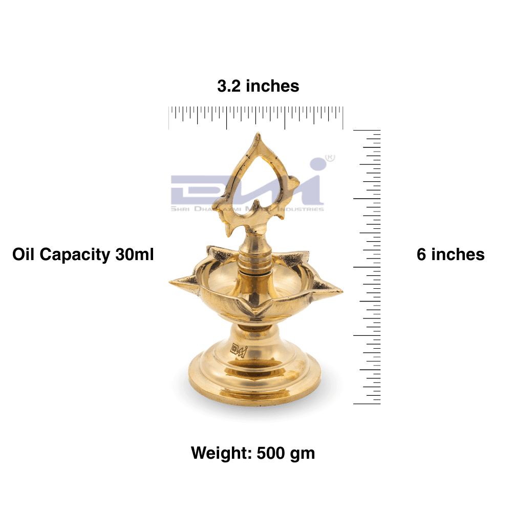 DMI Brass Goa Lamandeep Diya - Size No.5 (Small Size)